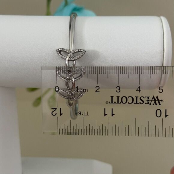 14K Silver Gold Plated Women's Bangle Bracelet Gemstone High Quality - Picture 2 of 7